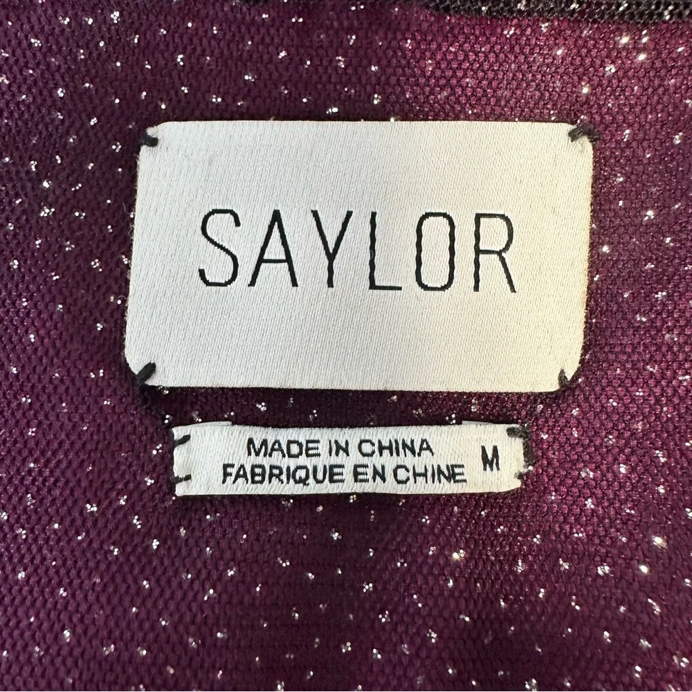 Saylor Aurelie Hot Pink Velvet Draped Spaghetti Strap Mini Dress Women’s Medium